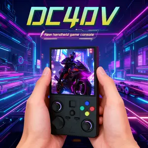 Dc40v Handheld Game Console, 4 Inch IPS Screen, Replaceable Arcade Joystick, Colorful Atmosphere Lights, Open Source Linux System
