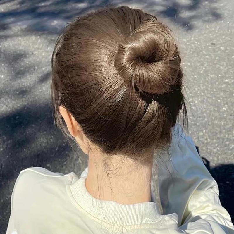 10 PCS Hair Bun Maker for Women and 12 Black Hair Ties Lazy Hair Curler Bun Clips Easy Magic Snap Roll Sponge Bun Donut Hair Maker for Women With Hair Ties Haircare Heatless