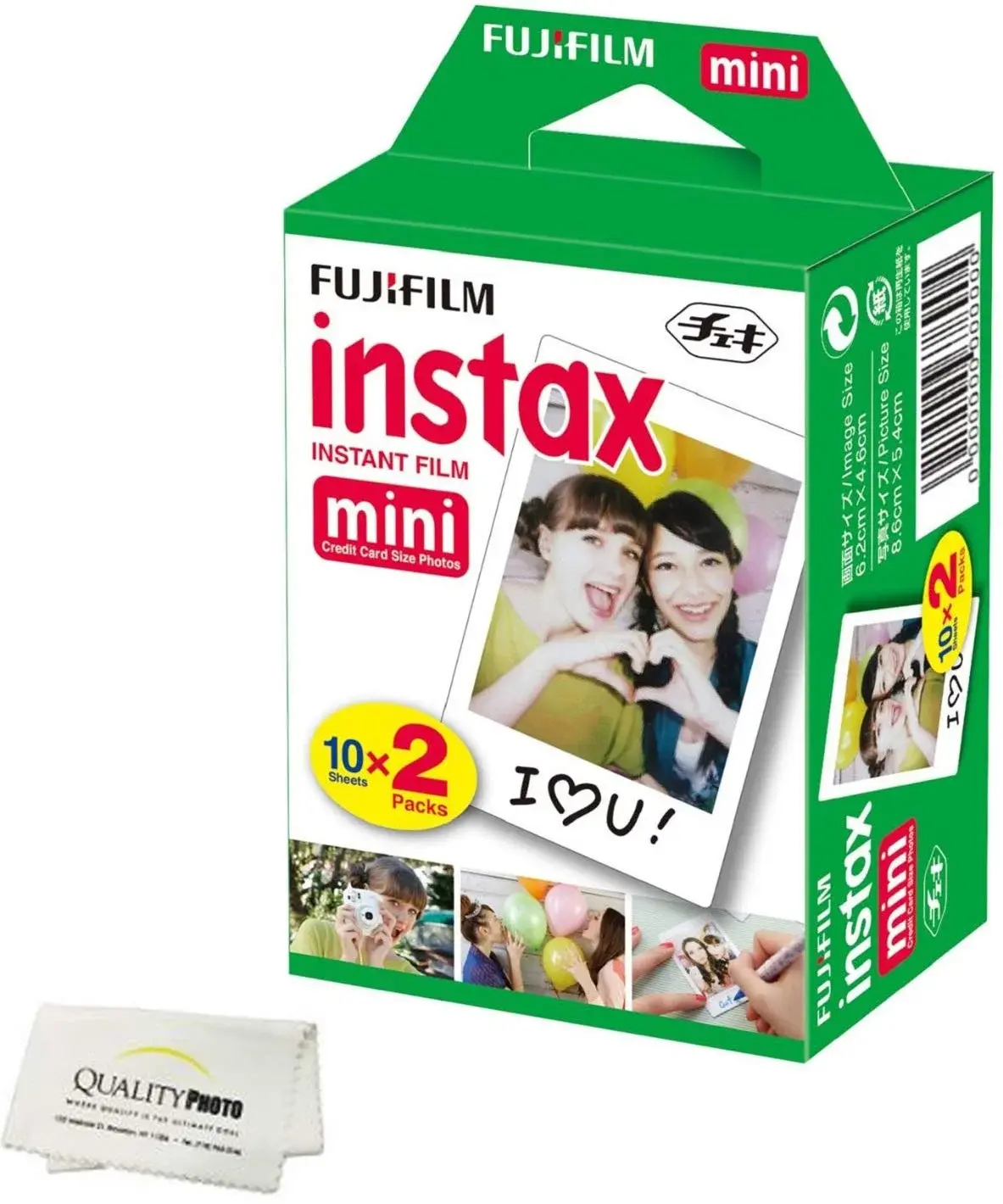 Fujifilm INSTAX Mini Instant Film 2 Pack = 20 Sheets (White) for Fujifilm Mini 8 & Mini 9 Cameras