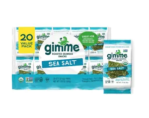 Gimme Seaweed Organic Premium Roasted Seaweed Snacks, Sea Salt, 20 Count,