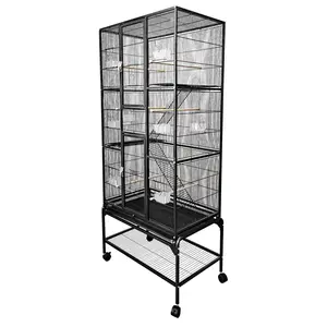 A&E Cage CA3218 Black 32 x 18 in. Multi-Level Flight Cage with Ladders, Black