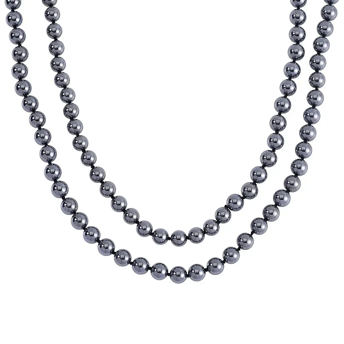 Terahertz 349.15 ctw Beaded Necklace, 36 Inch Beads Necklace, Rhodium Over Sterling Silver Necklace, Terahertz Jewelry with Magnetic Lock