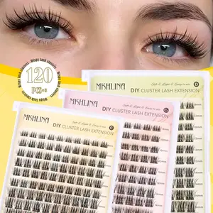 Mkhlina All Sizes DIY Lash Cluster Kit, 144pcs Individual Cluster Lashes Extensions, Eyelash Extension, C/Cc/D Curl 8-18mm, Natural Fluffy & Thick, DIY False Lashes, 0.03~0.07mm, For Christmas, Halloween,Party, Daily Wear, DIY at Home, Beginner Friendly