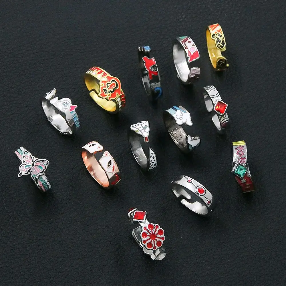 Anime Demon Slayer Rings Kimetsu no Yaiba Metal Adjustable Rings Unisex