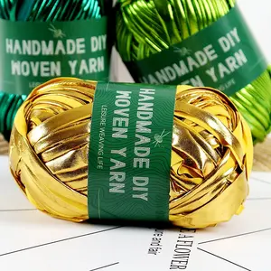 Metallic Color Yarn Strips, Shiny Glittering Yarn for Crochet, Thick Handmade Crafting Material, Multiple Colors Available, Perfect for DIY Projects