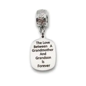 "Grandmother GrandSON" Quote Clip-on Charm