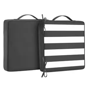 InCustom 2 Pack Outdoor & Indoor Chair Cushions, 19x19 Inch Waterproof Patio Seat Pads with Ties & Hidden Zipper, Fade Resistant Square Replacement Cushion, Suitable for Patio, Garden, Dining Room, Kitchen, Office Home Furniture