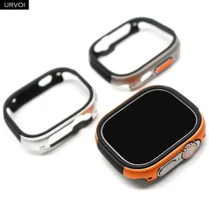 URVOI Case for Apple Watch ultra 3 2 1 Zinc Alloy with TPU bumper Double colors protective metal protector for iWatch anti shock cover