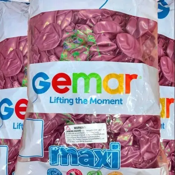 Gemar USA Maxi Bag Shiny Pink GB120-091 12" Balloons, 250 Pcs per Package - Festive Party Supplies for Decorating, Birthday, Wedding Events