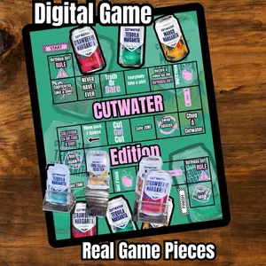CutWater Digital Game Edition with Real Game Pieces Featuring CutWater Tequila Margarita & Strawberry Margarita