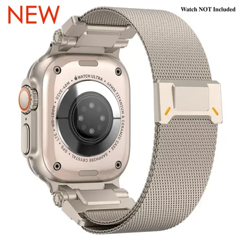 Durable Stainless Steel Milanese Loop Smartwatch Strap - Adjustable Magnetic Clip Mesh Wrist Strap, Modern Silver Look, Compatible with 49mm/46mm/45mm/44mm Smartwatches, Wearable Accessories Gift Option