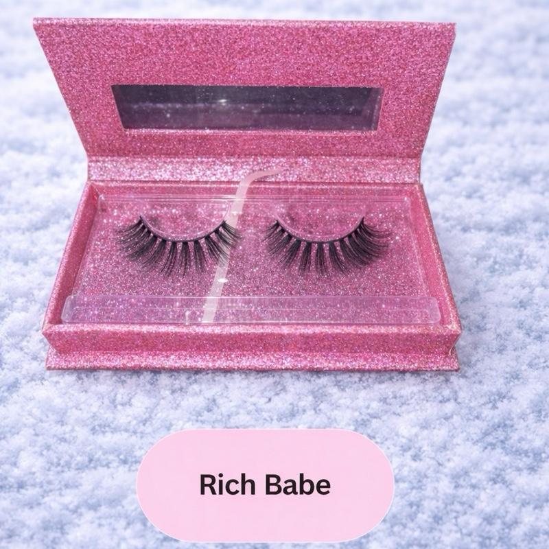 Rich Babe-  Seasonal Sale  25% OFF! Faux Mink Lashes In Pink Glitter Case.