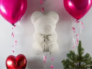 7" H Diamond Rhinestone Bear Crystal Rhinestone Full Drill Handmade Gift for Birthday Valentine's Day Home Decorations