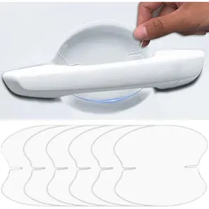 10pcs Clear Door Handle Scratch Protector TPU Door Sticker Universal Protective Films For Vehicles (Clear)