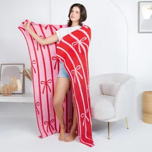 Reversible Striped Bow Blanket (Preorder)