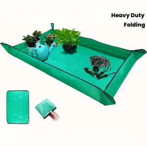 Large Plant Repotting Mat Waterproof Collapsible Gardening Tray Heavy Duty PE Planting Cloth for Indoor/Outdoor Soil Control, Indoor Gardening Cloth for Soil Mixing and Transplanting, Easy Clean Poting Mat, Garden Accessories
