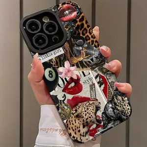 Tiger Print Fashion Motivational Patchwork Design Shockproof Ultra-Thin Protective Case Cover for iPhone 17/16/15/14/13/12/11/plus/pro Max, Dust-Proof & Stylish Gift