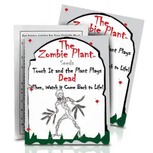 Zombie Plant Seed Packets (2) - Watch it - "Play Dead" When Touched! Easy to Grow Indoors with Our Seeds. Comes with Ten Fun Science Ideas to do with Your Zombie Plant