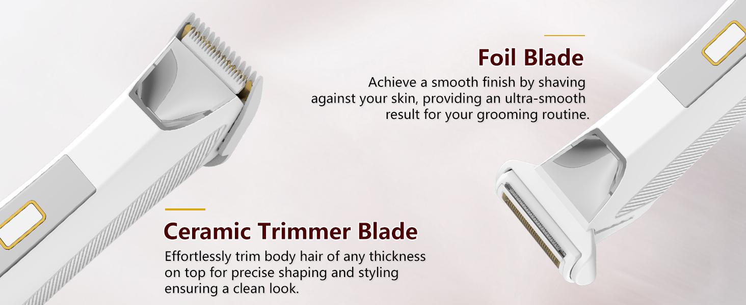 Bikini Trimmer Electric Razors for Women, Rechargeable Pubic Body Hair Trimmer Electric Shaver for Legs Body Hair, Bikini Shaver IPX7 Waterproof, Gifts for Women