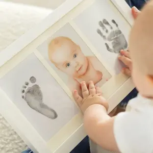 Baby Hand and Footprint Keepsake Frame - Capture & Display First Memories - Photo & Print Frame for Baby's Unique Moments