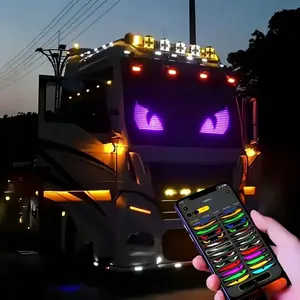 Brand New Programmable RGB Flexible LED Car Window Display Light - Customized Animated Truck Advertising Sign, Angel Devil Eye Car Interior Decorative Light