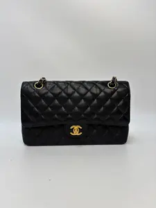 Pre-owned CHANEL leather Shoulder Bags Classic Flap Medium Caviar Gold tone Hardware XP02240 （BF 123）