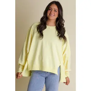 From Now On Hi-Low Sweatshirt - Light Yellow
