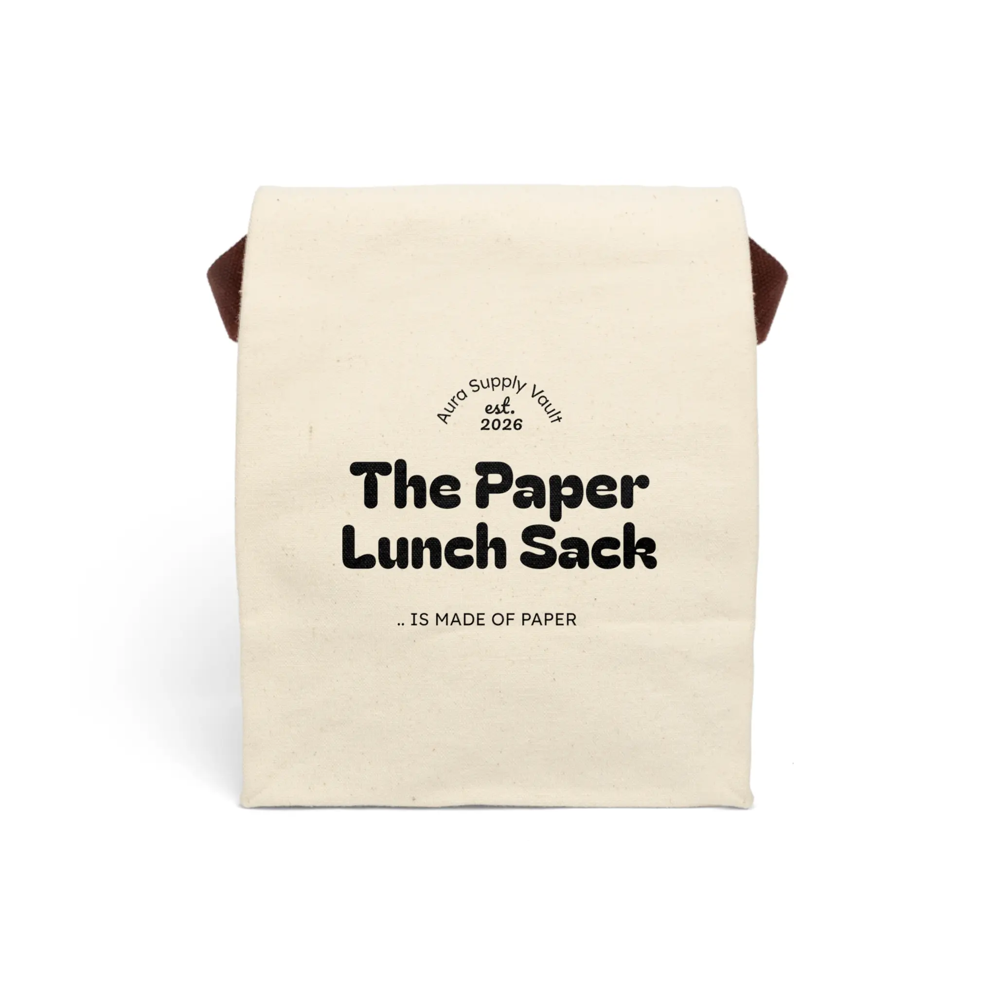 Canvas Paper Lunch Bag with Strap