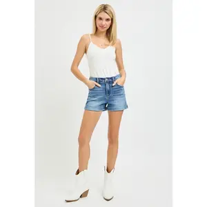 High Rise Cuffed Shorts