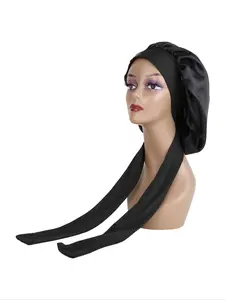 Summer 2024 1 Piece Women's Minimalist Satin Sleeping Bonnet Cap, Soft Plain Color Wide Brim Hair Bonnet Nightcap, Sleeping Bonnet for Women for Daily Use, Adjustable Satin Bonnet, Sleep Bonnets