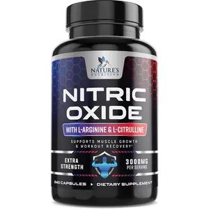 Nitric Oxide Booster Extra Strength - 3X Strength L-Arginine & Citrulline Supplement - Best Nitric Oxide Supplements for Men - Supports Muscle, Heart Health, Energy - Bottled in USA - 240 Capsules