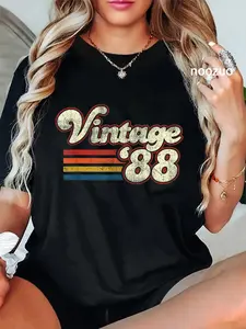 100% Cotton Vintage 1988 34 Birthday Retro Birthday Tees T-Shirt