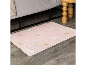 Pet Playpen Floor Mat Rug Playmat for Rabbits, Pink