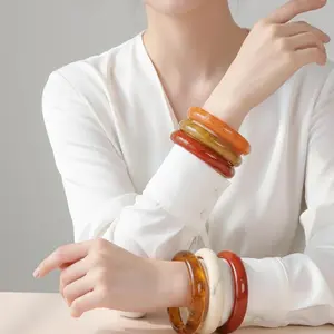 3pcs New Vintage Resin Acrylic Bangle Set for Women