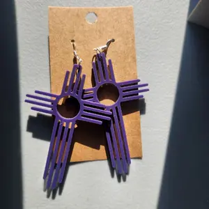 Long Zia earrings Purple