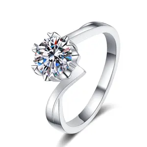 Exquisite Moissanite Solitaire Ring 925 Silver Proposal Gift For Women Timeless Wedding Band Anniversary Present Sparkling Diamond Alternative Jewelry engagementrings victoria engagement ring