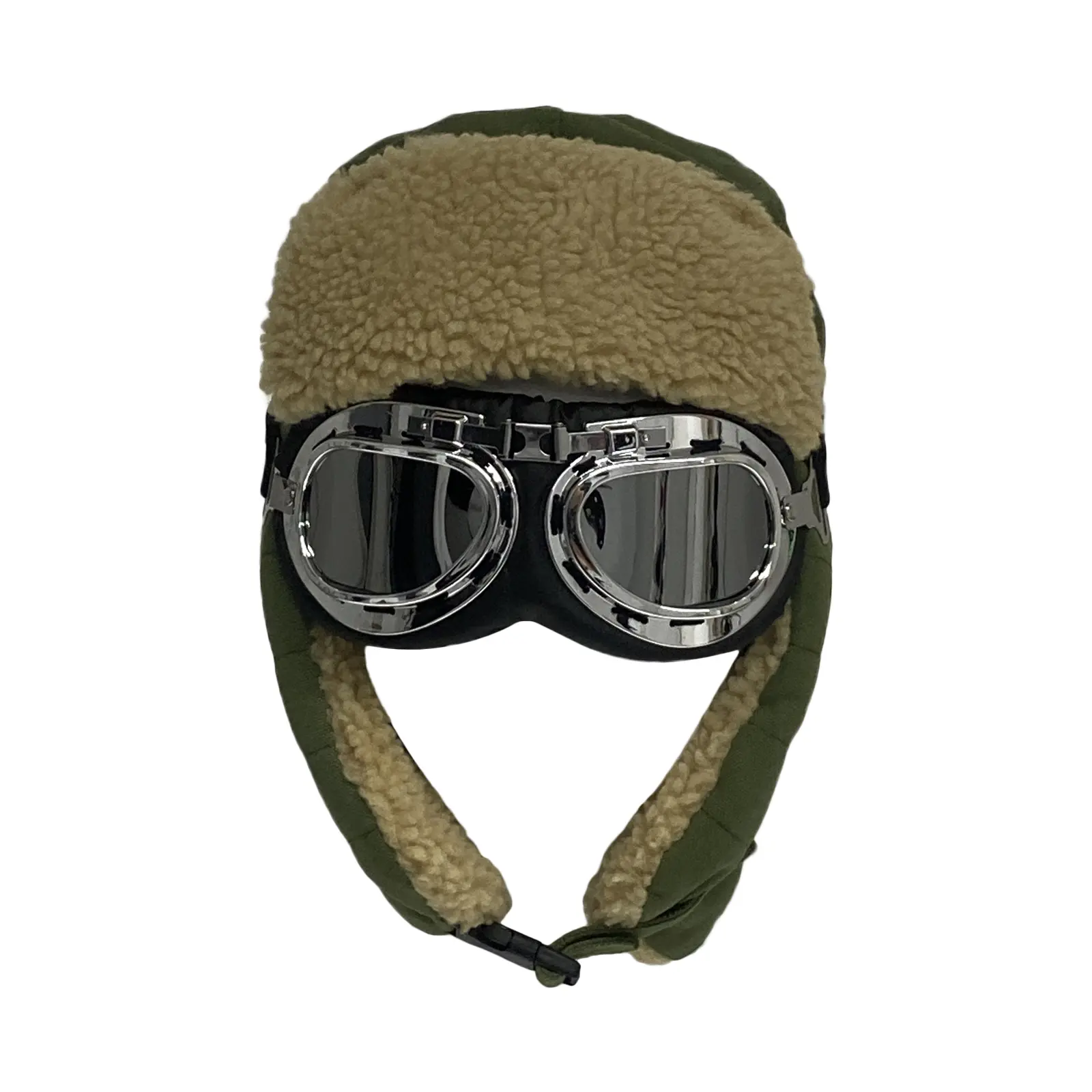 Cotton-Polyester Winter Trapper Hat for Men & Women, Trooper Ushanka with Ear Flaps and Windproof Glasses, One Size