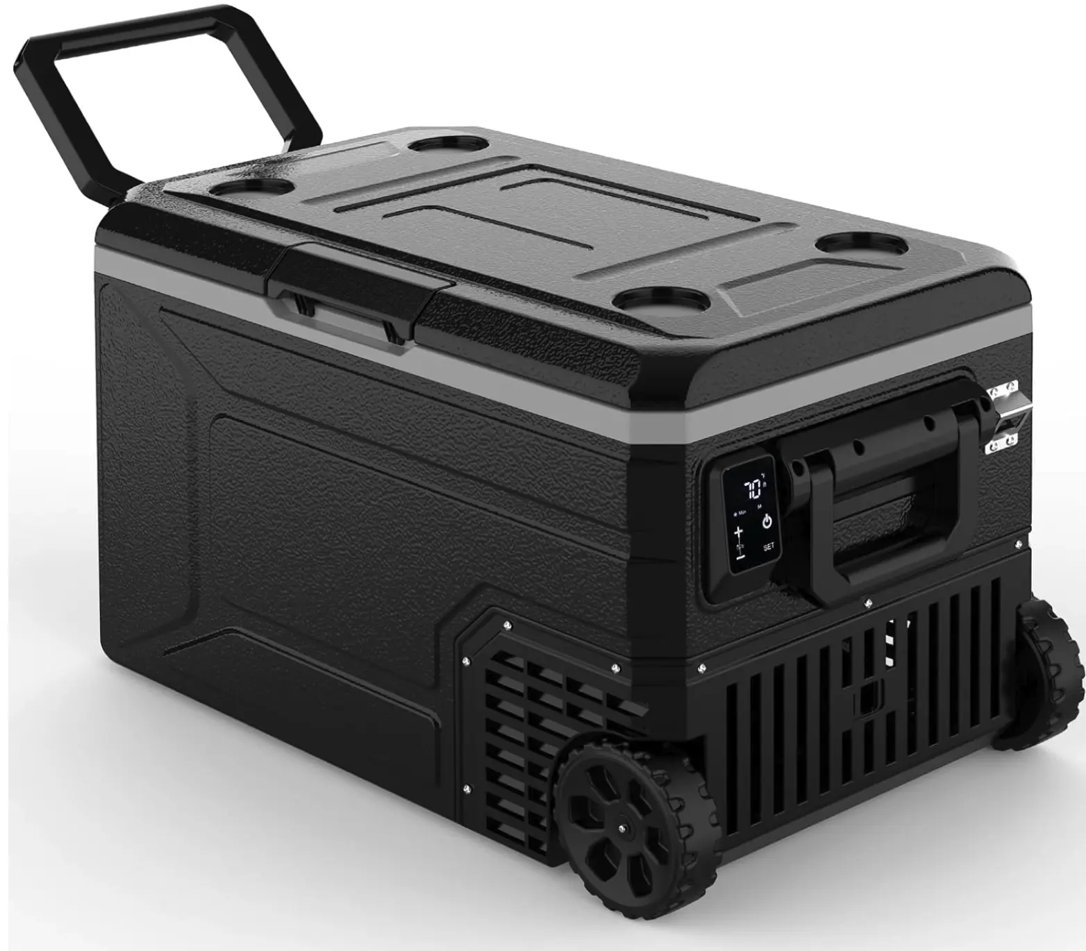 Antarctic Star 12V Car Refrigerator, Dual Zone Portable Electric Cooler with Wheels, 42/53/68QT, Fast Cooling -4°F~68°F, 12/24V DC & 100-240V AC for Camping, Travel, Truck