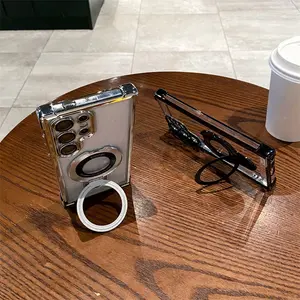 Magnetic Charging Phone Cover Case Compatible With Samsung S25 Ultra S25 Plus S24 Plus S23 Ultra S22 Plus S24 Ultra S25 S24 S23 S22 Magsafe Anti Fall Protection Casing Shockproof Screen Protector