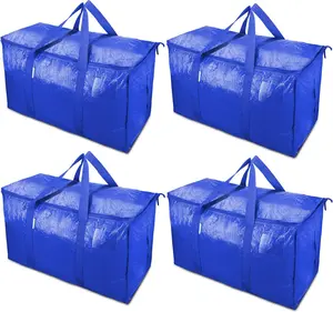4 packs of oversized moving bags with zippers and handles heavy-duty storage bags and mobile boxes