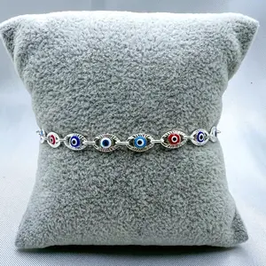 Turkish Eye 925 Silver Bracelet - Multicolored Design for Adults, US Certified