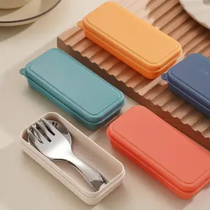 3pcs/Set Stainless Steel Spoon Fork Set, Short Handle Small Round Spoon Auxiliary Food Home Travel Tableware, Ice Cream Spoon Dessert Spoon, Easy And Durable, Home Travel Essential Tableware Set