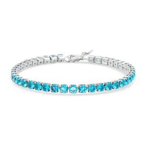 Cubic Zirconia Bracelet in Silvertone 7.50 In 9.65 ctw Christmas Gifts
