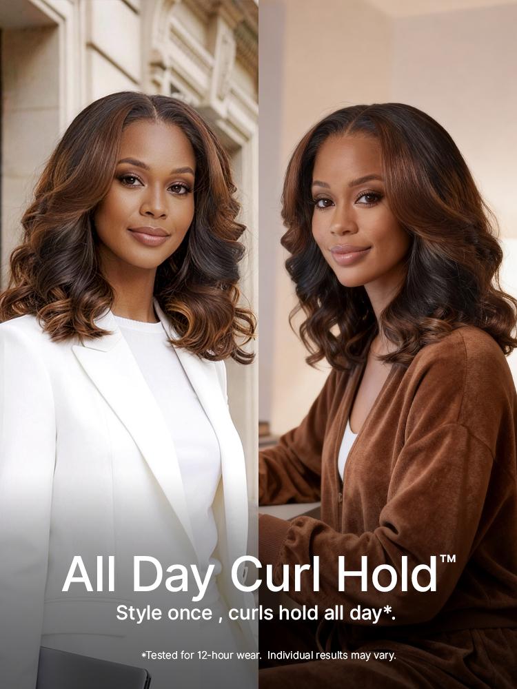 Luvme All-Day Curl Hold™ Premier Grade Hair Ombre Brown Body Wave CuticleAlign™ PartingMax Glueless 7x6 HD Lace Wig Pre-Cut Lace