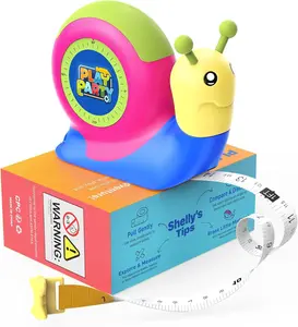 8ft Tape Measure for Kids, STEM Educational Tool with Level, Protractor and Eraser, Retractable Snail Shaped Measuring Tapes, Child-Safe Stocking Stuffers Gift for Boys & Girls 3+, Green