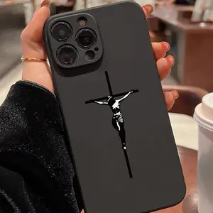 Creative Cross Pattern Phone Case, Anti-drop Decorative Phone Protector Cover, Phone Compatible with iPhone Series Protection Protective
