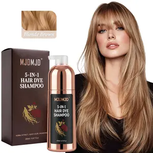 Blonde Brown Hair Dye Shampoo – 5-in-1 Hair Color Shampoo for Gray Coverage, with Argan Oil, Ginseng & Herbal Extracts, Ammonia & Paraben Free, Semi-Permanent Color for Women & Men, 200ml