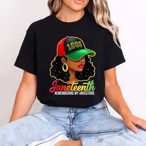 Juneteenth Remembering My Ancestors Shirt - Unisex Gildan Cotton Shirt, Black Women Melanin Pride Tee, African American Heritage 1865 Freedom Day, Culture Empowerment Graphic Tee, Juneteenth Celebration Outfit