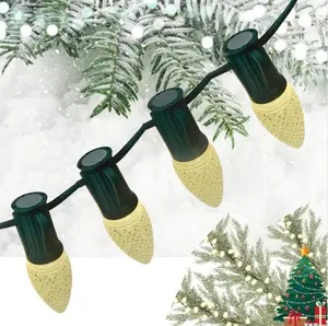 Lite-Netics Magnetic Light Strand Green, 25ft & 100ft Length, Bulbs INCLUDED (Warm-White), Pairs with C9/E17 Bulbs for Indoor/Outdoor Use