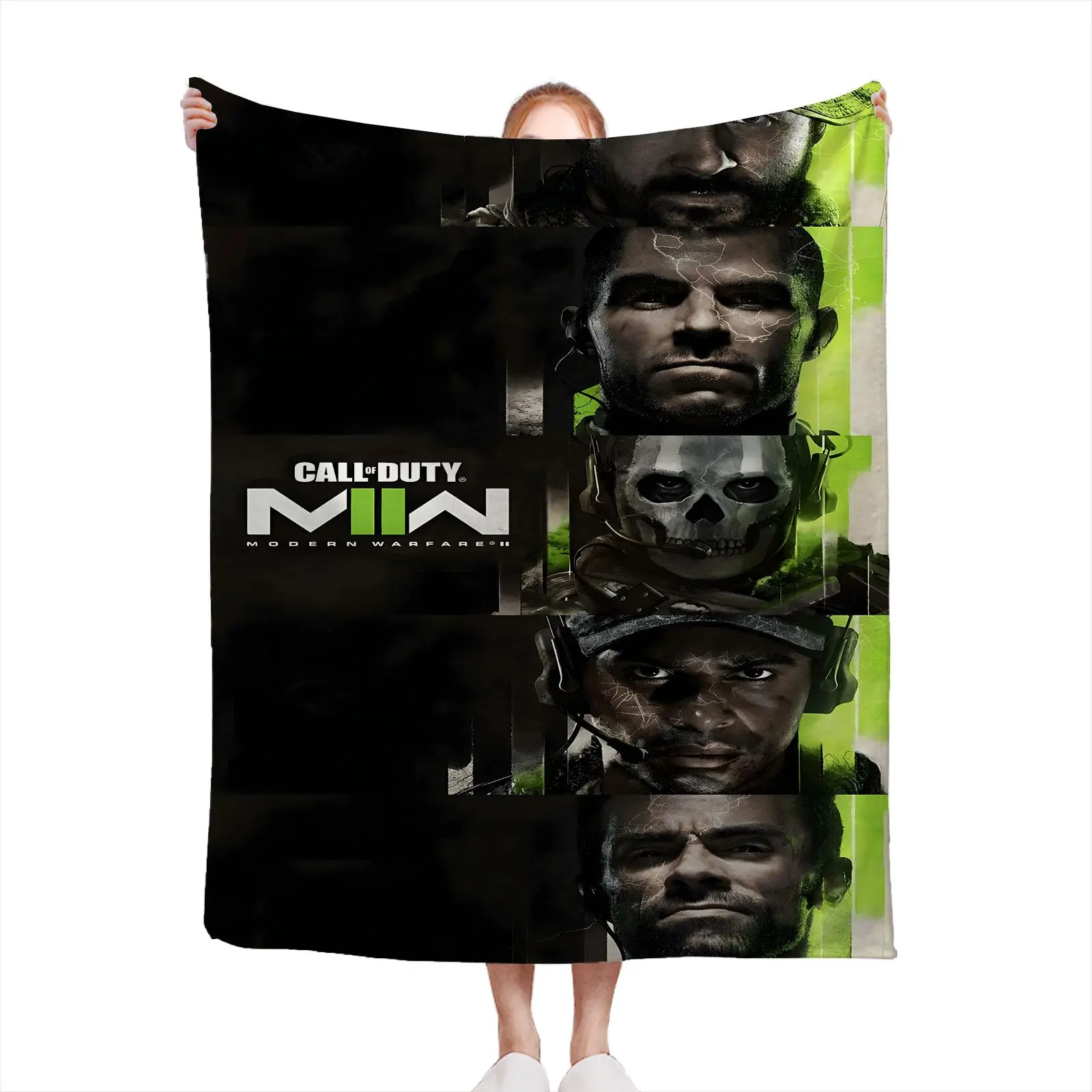 Call of Duty Flannel Throw Blanket An Ideal Choice For Home Living, Suitable For All Seasons. Expertly Crafted From Premium Flannel, It Is Perfect For Napping On The Sofa, Layering On The Bed, Or Resting At The Office.